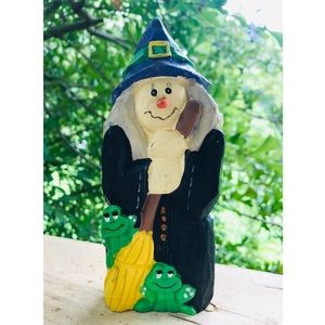 👛 Vintage 1996 Hand Painted Halloween Witches 🧹